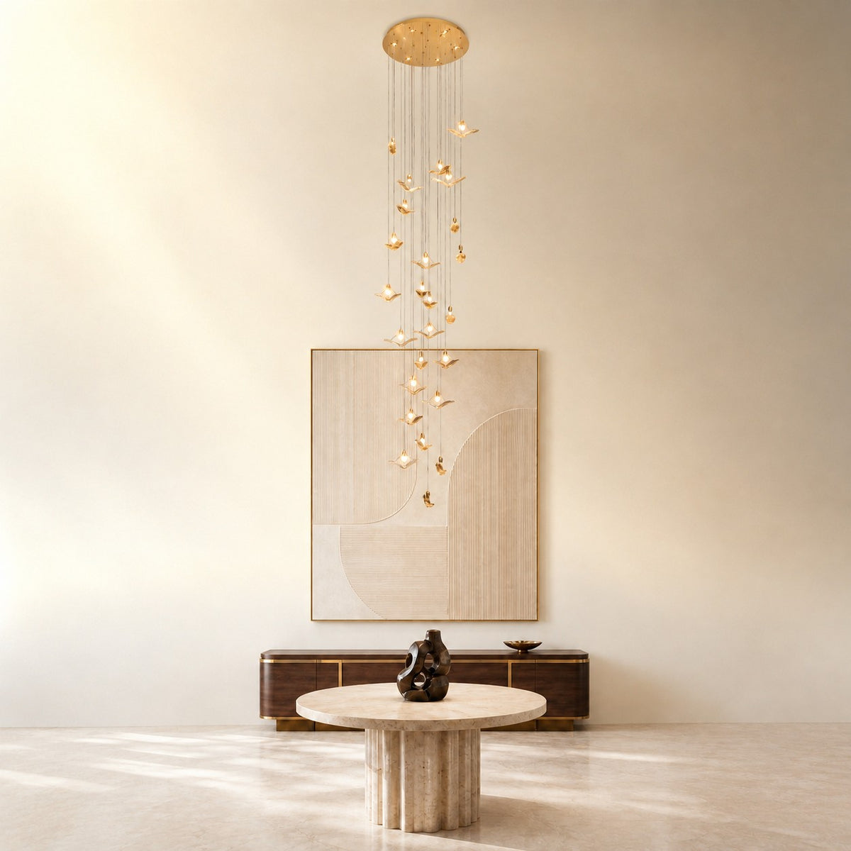 Orvan Cascading Handmade Glass Chandelier