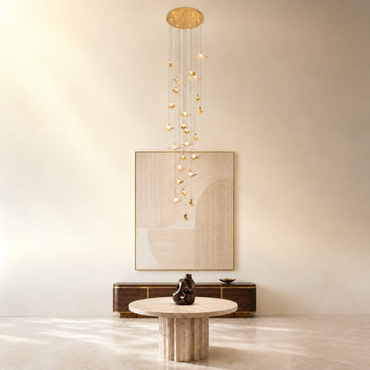 Orvan Cascading Handmade Glass Chandelier