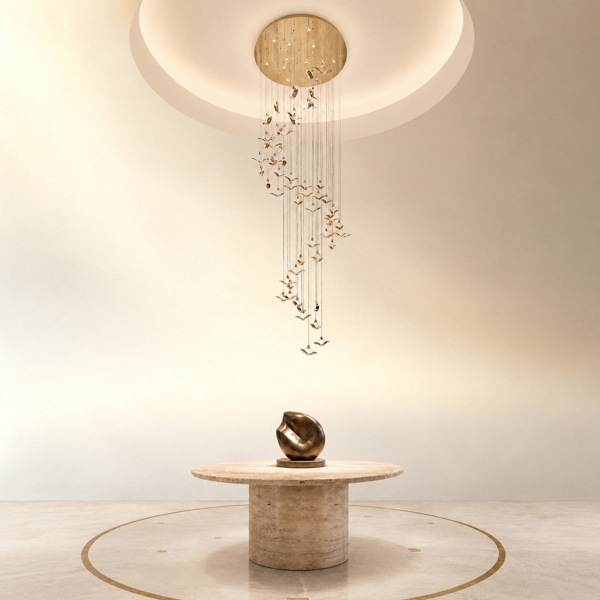 Orvan Cascading Handmade Glass Chandelier