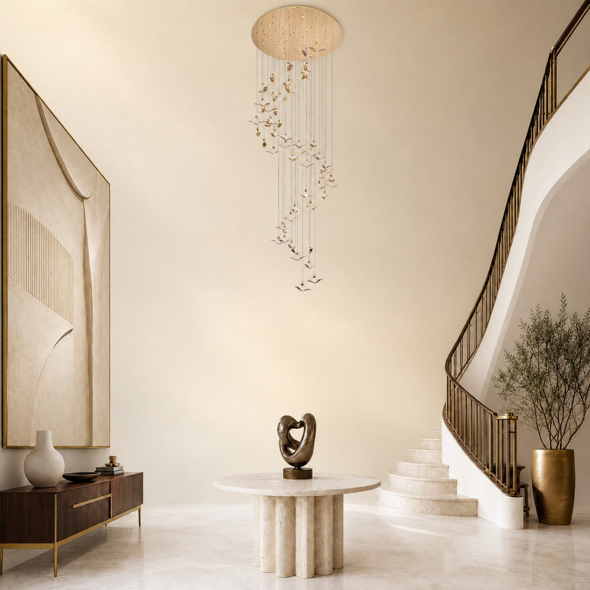 Orvan Cascading Handmade Glass Chandelier