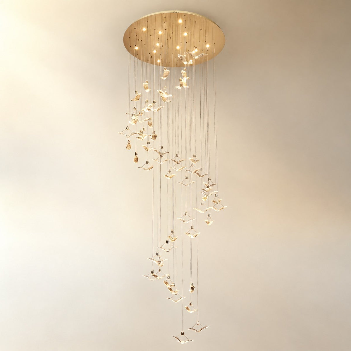 Orvan Cascading Handmade Glass Chandelier