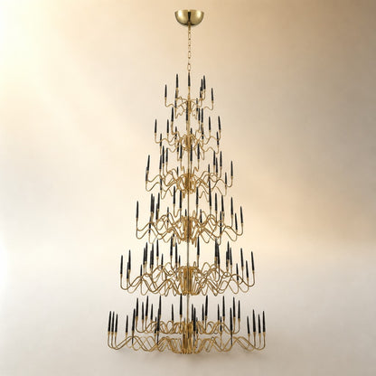 Orvin Cascading Large Handmade Glass Chandelier 63"