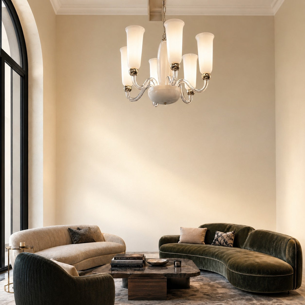 Paevan Modern Glass Pendant Light 24"