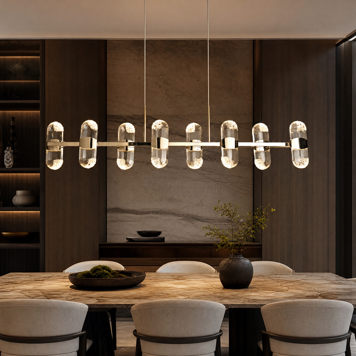 Pearl Net Modern Linear Dining Pendant Light