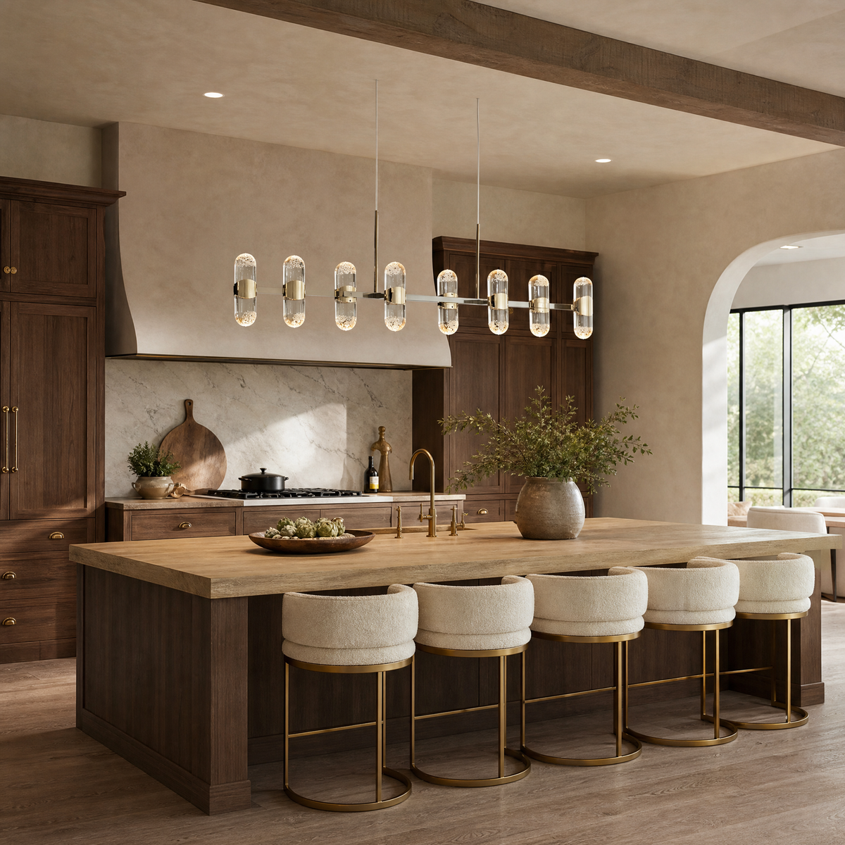 Pearl Net Modern Linear Dining Pendant Light