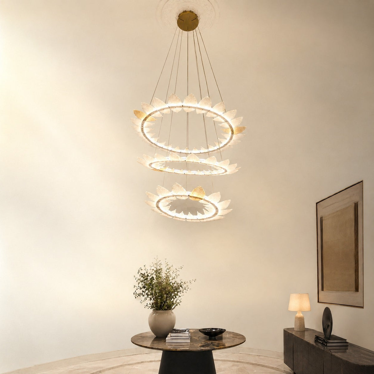 Pelvin Modern Foyer Large Ring Chandelier