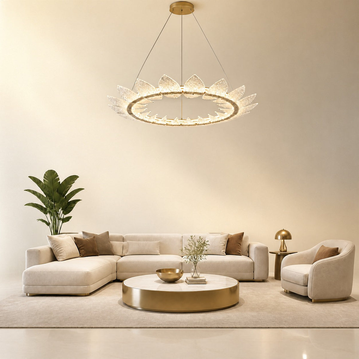 Pelvin Modern Glass Ring Chandelier