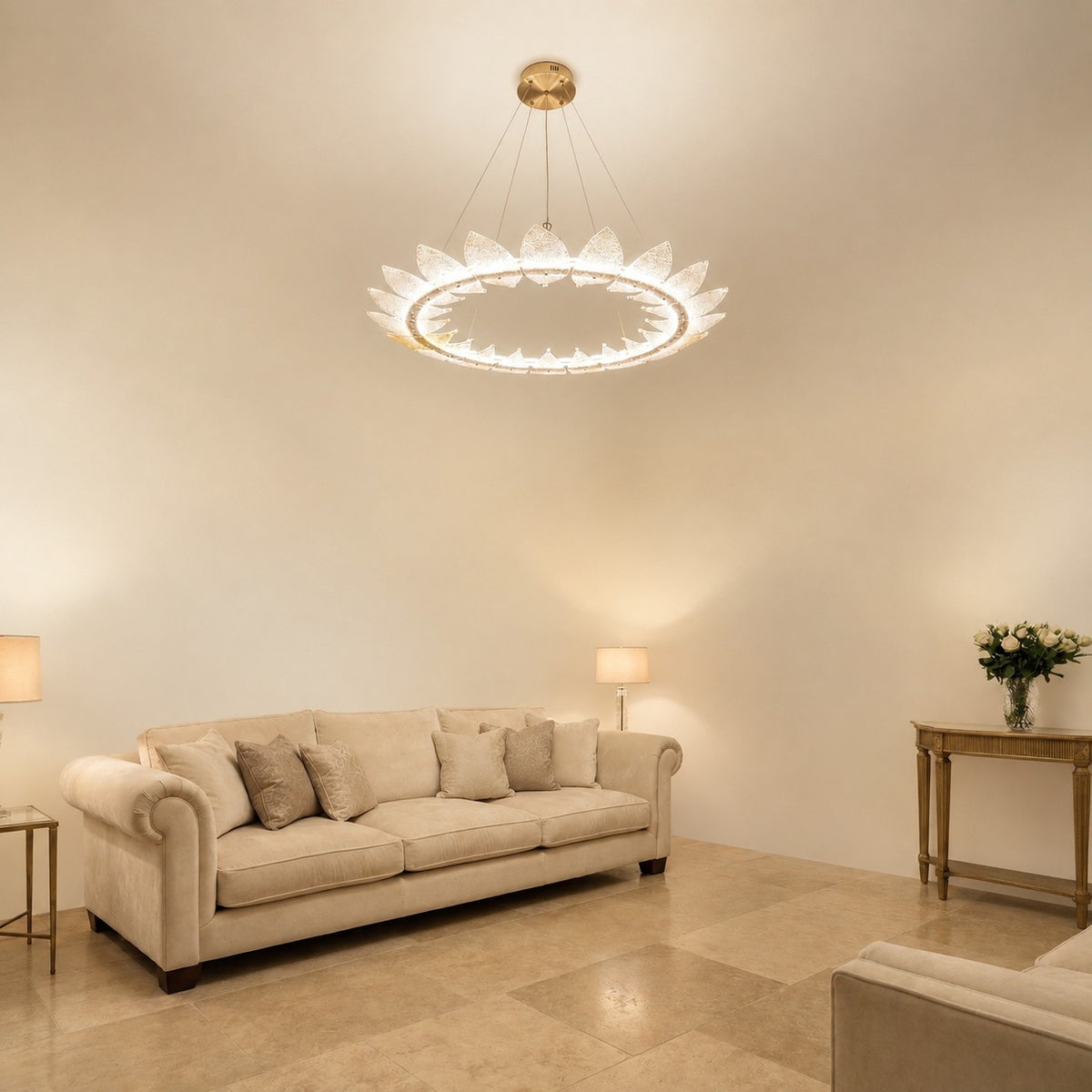 Pelvin Modern Glass Ring Chandelier