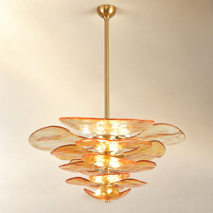Petals Gold Murano Chandelier