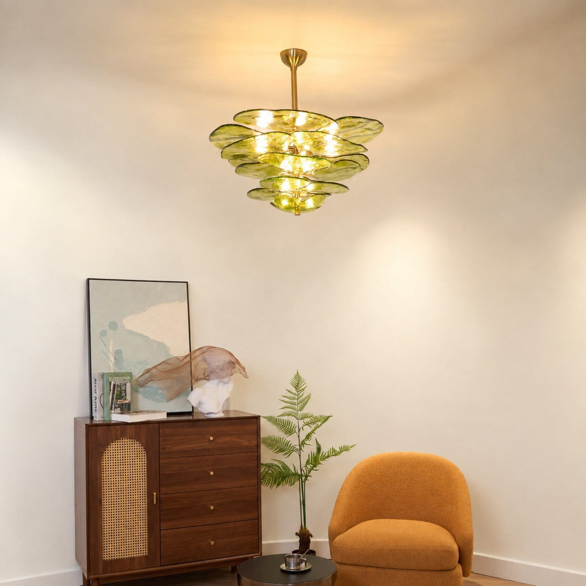 Petals Gold Murano Chandelier