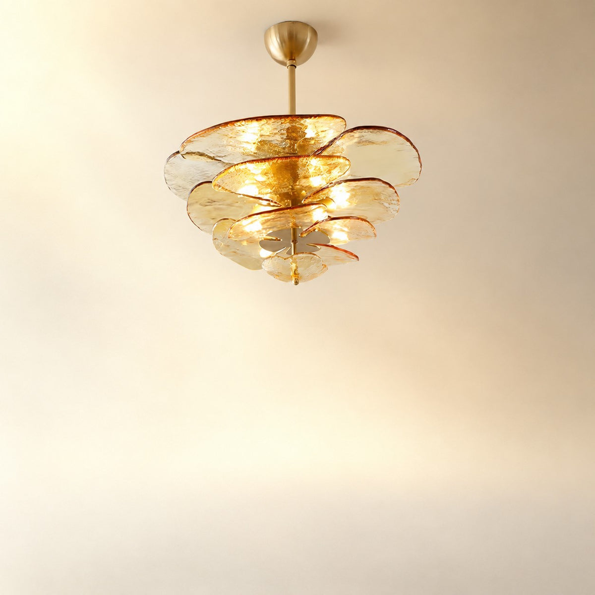 Petals Gold Murano Chandelier