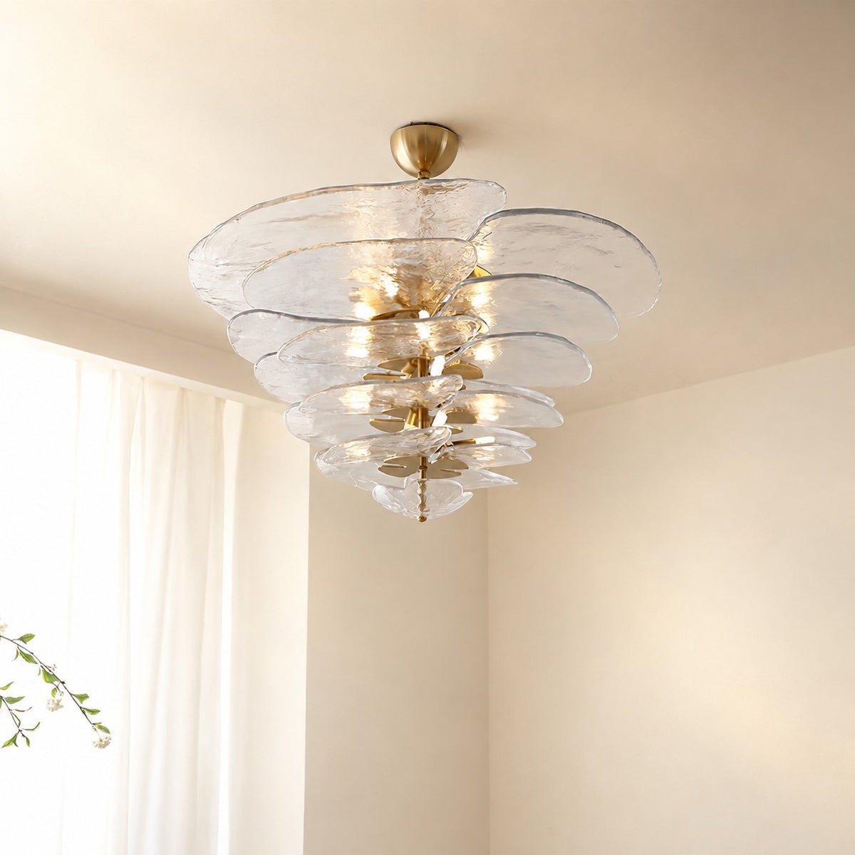 Petals Gold Murano Chandelier