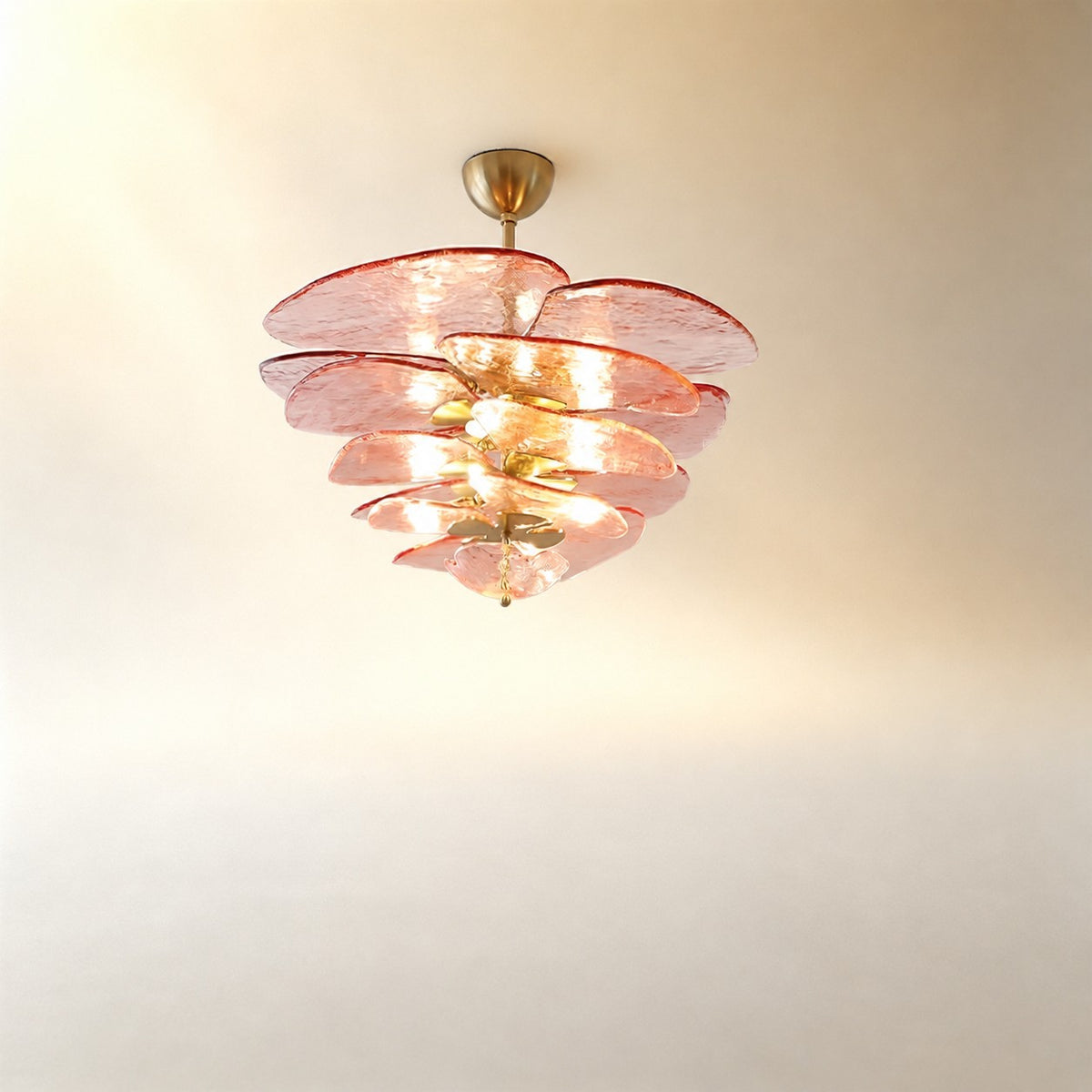 Petals Gold Murano Chandelier