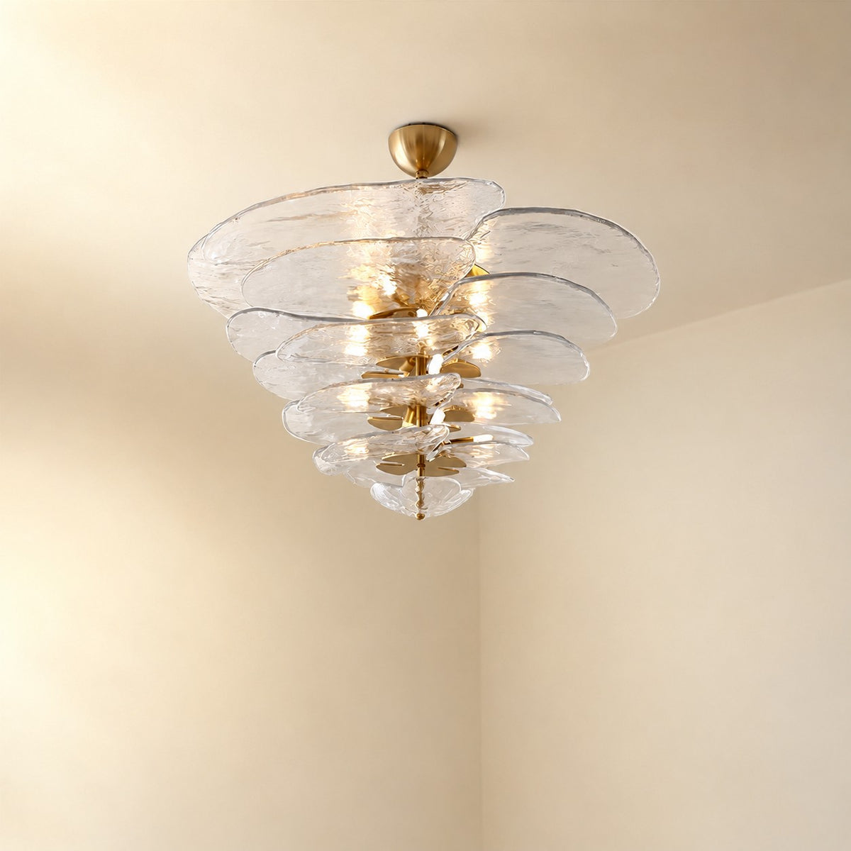 Petals Gold Murano Chandelier