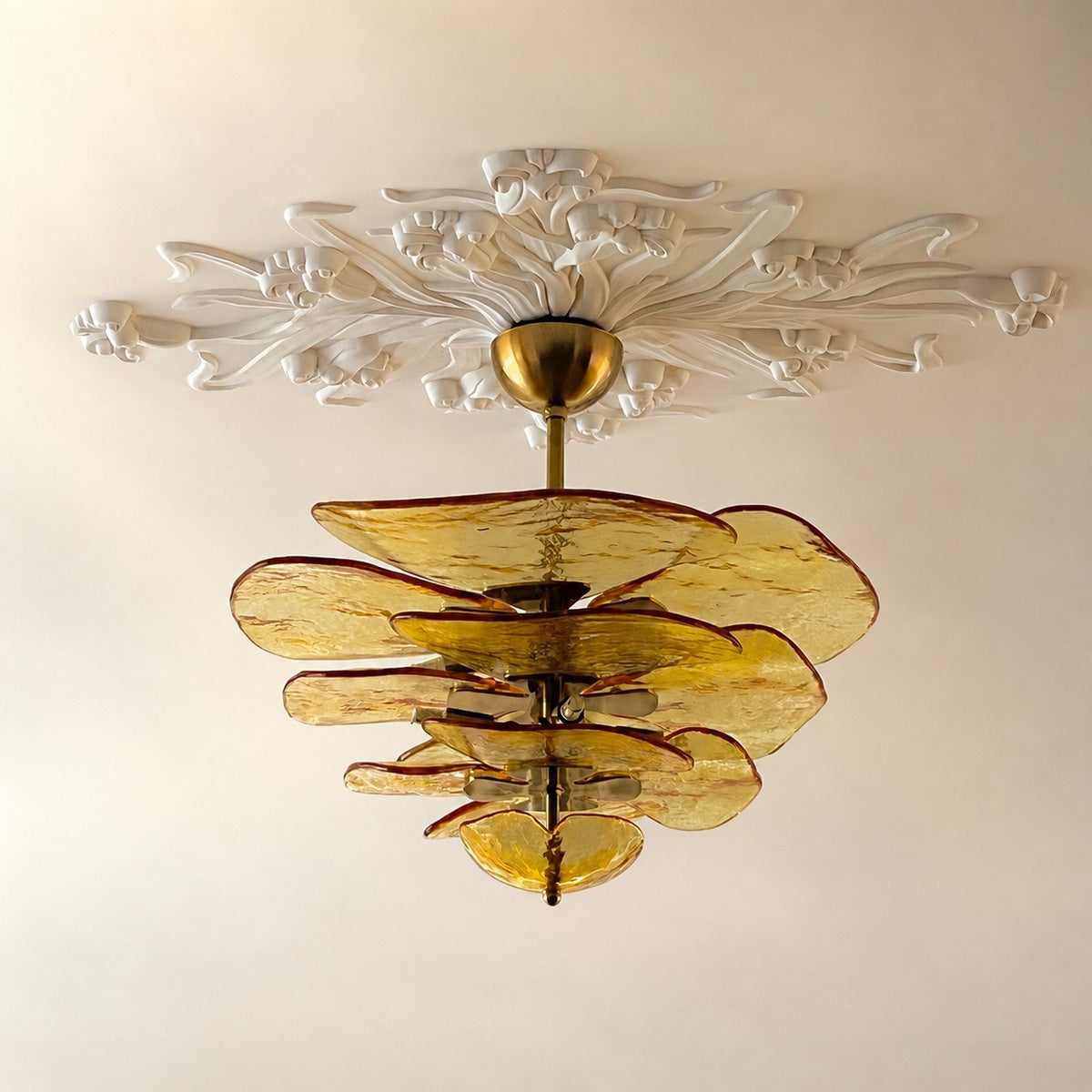 Petals Gold Murano Chandelier