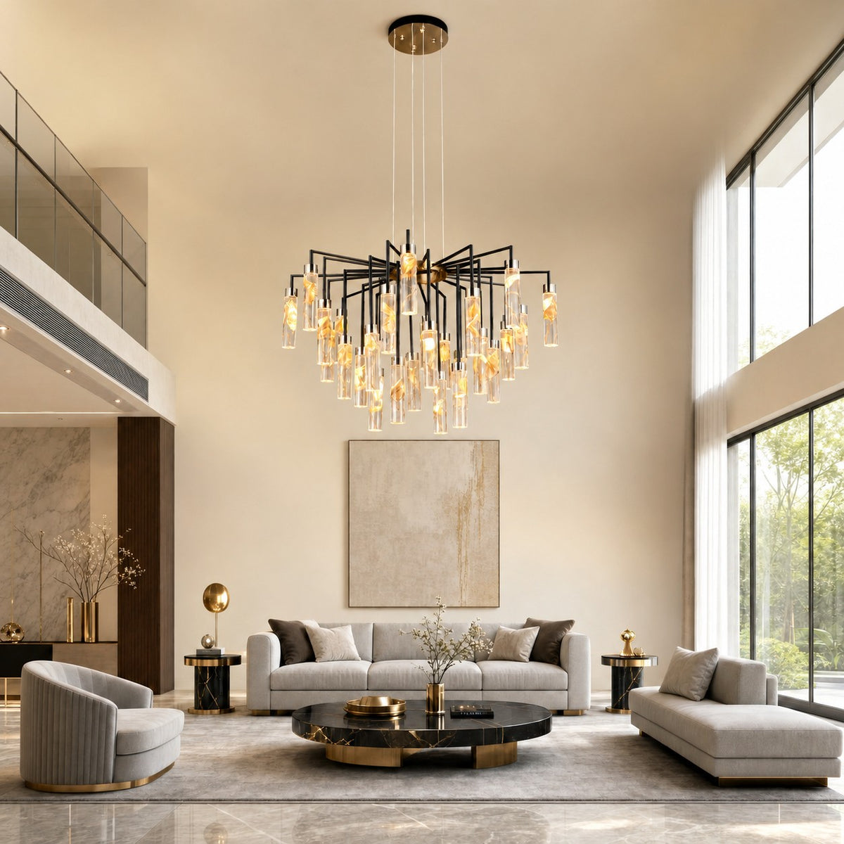 Phoenix Tree Modern Sculptural Ring Chandelier