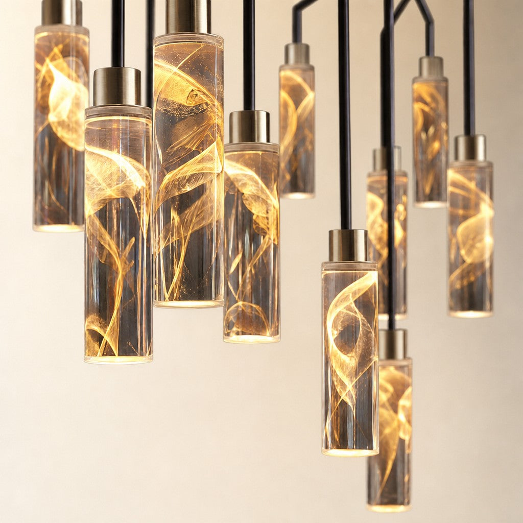 Phoenix Tree Modern Sculptural Ring Chandelier