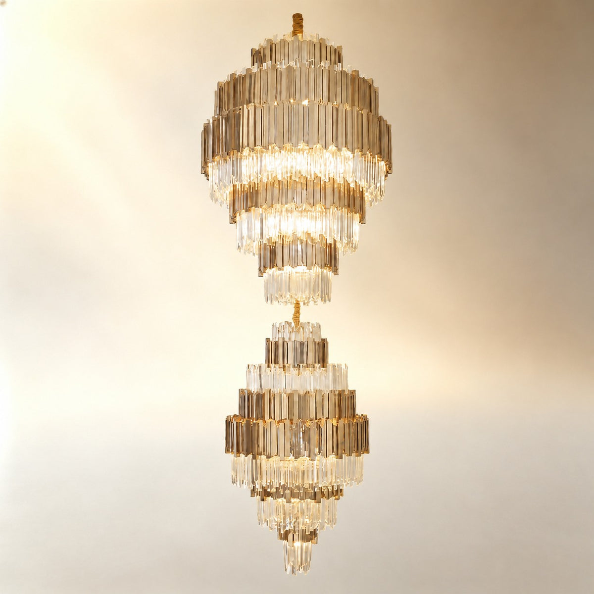 Pioggia Crystal Duo Chandelier