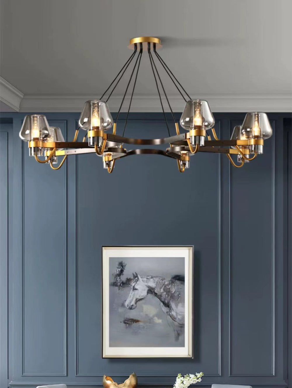 Post-modern Light Luxury Full Brass Chandelier for Living Room/Bedroom