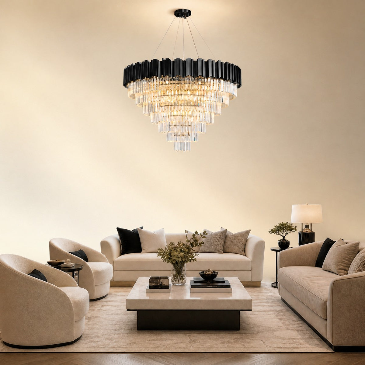 Preston Crystal Round Chandelier 39.4"D
