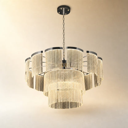 Prismata Crystal Modern Sculptural Ring Chandelier