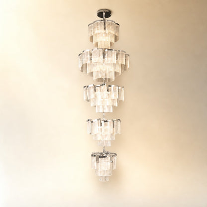 Prismata Crystal Modern Sculptural Ring Chandelier