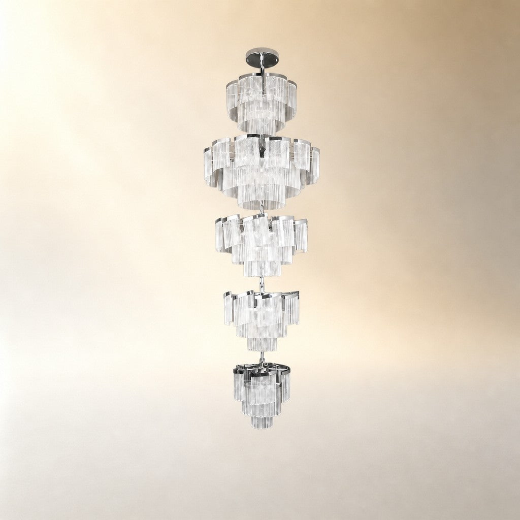 Prismata Crystal Modern Sculptural Ring Chandelier