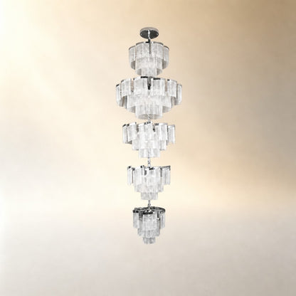 Prismata Crystal Modern Sculptural Ring Chandelier