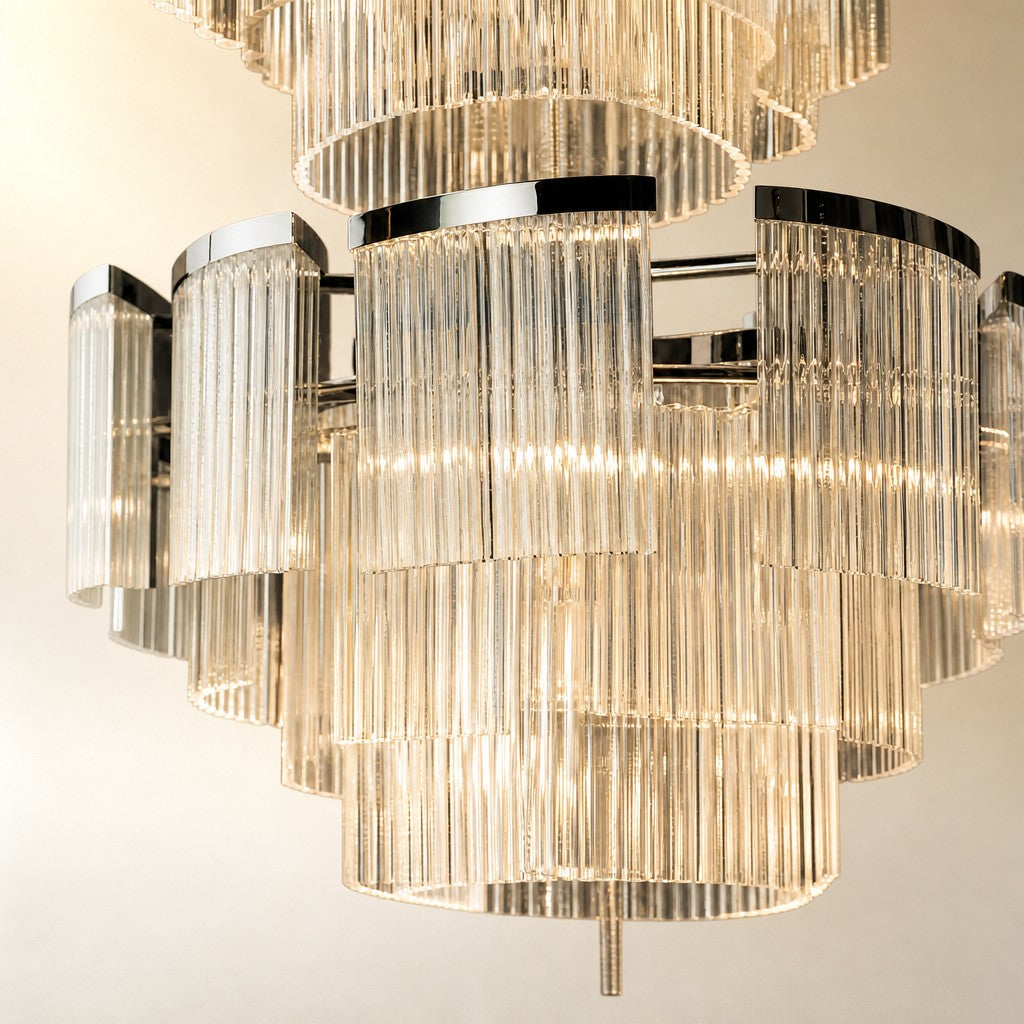Prismata Crystal Modern Sculptural Ring Chandelier