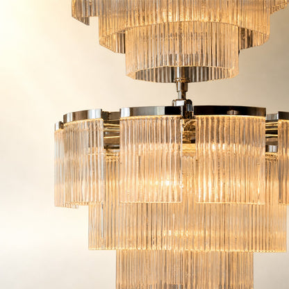 Prismata Crystal Modern Sculptural Ring Chandelier