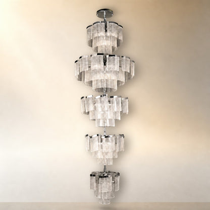 Prismata Crystal Modern Sculptural Ring Chandelier