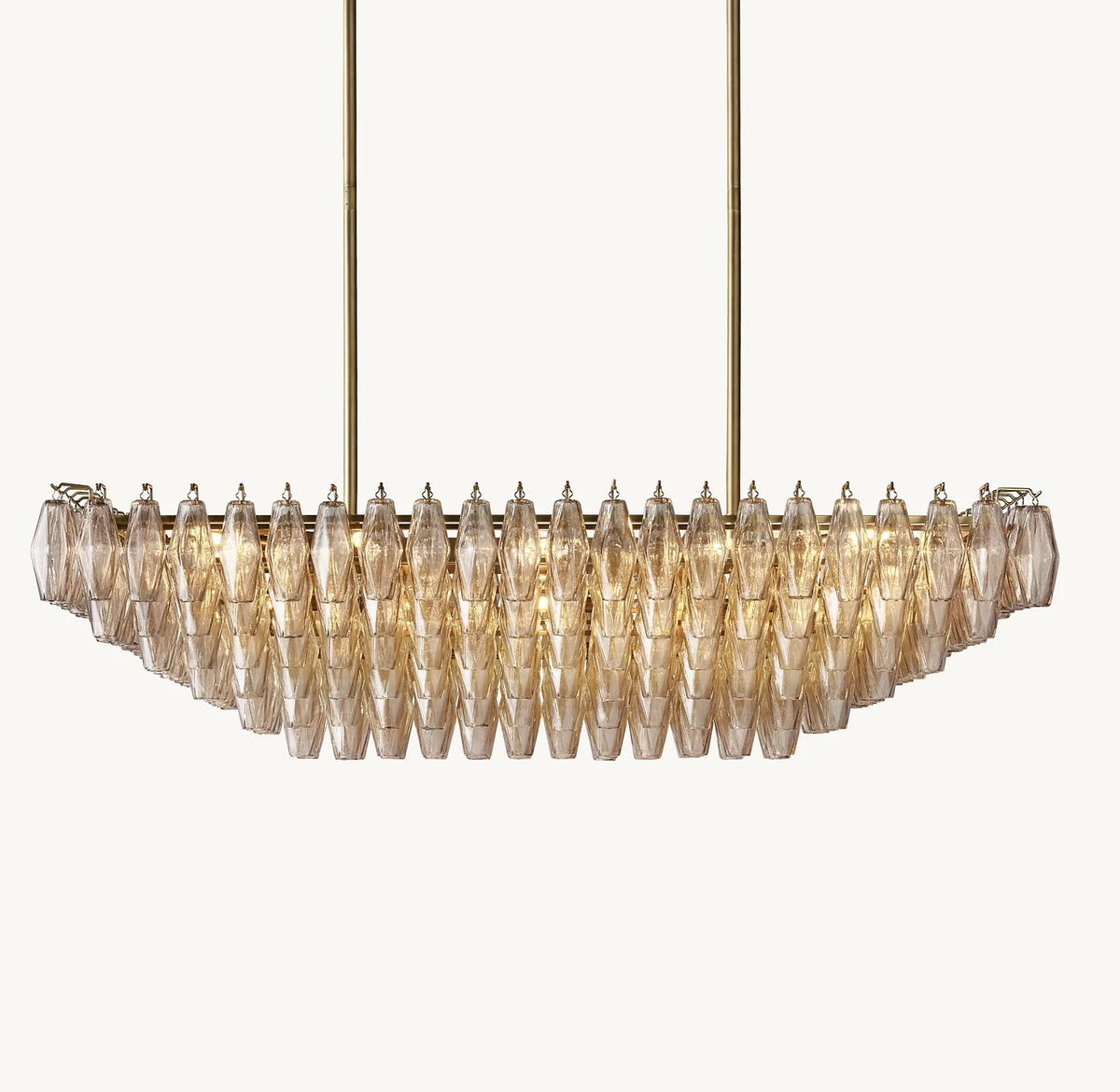 Modern Round/Rectangular/Funnel Smoke Glass Chandelier for Low-ceiling
