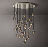 Balelly Crystal Round Cluster Chandelier 40" Smoke Glass