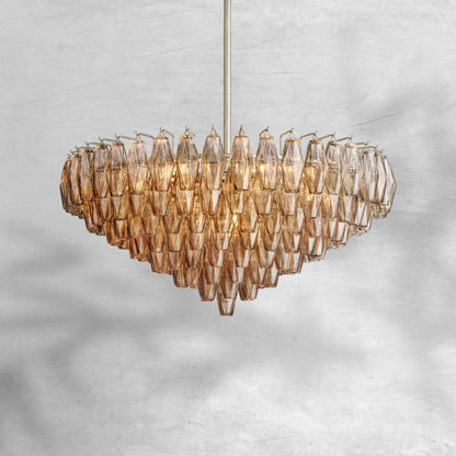 Cyra Glass Tiered Round Chandelier 37"D 47"D 62"D