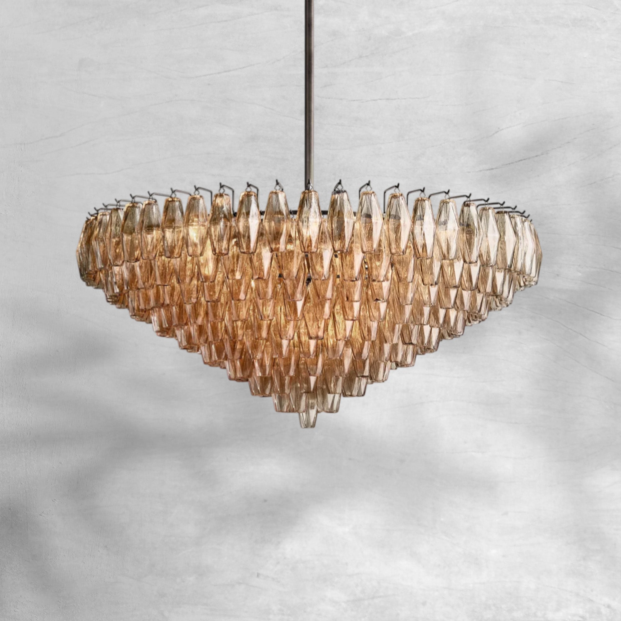 Cyra Glass Tiered Round Chandelier 37"D 47"D 62"D