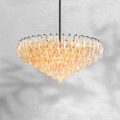 Cyra Glass Tiered Round Chandelier 37"D 47"D 62"D