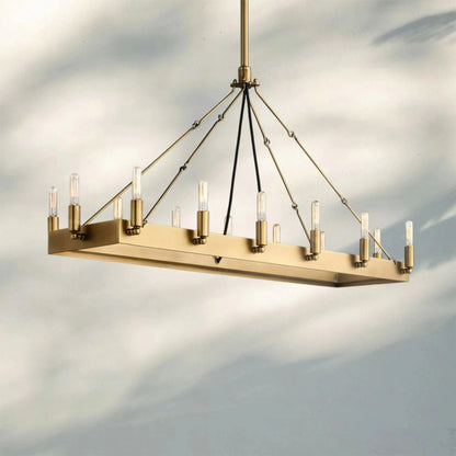 Celestine Vintage Filament Rectangular Chandelier