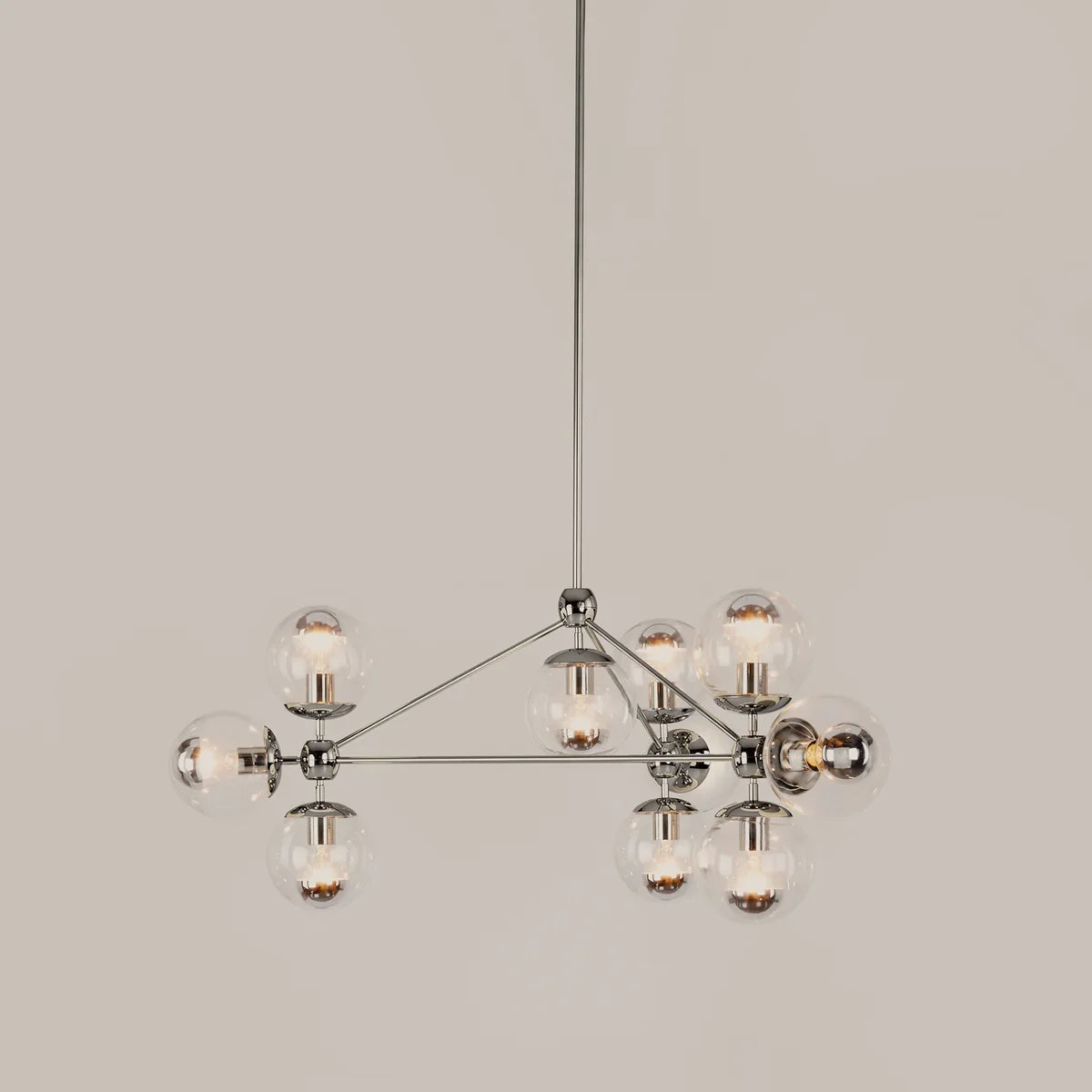Modo Chandelier 37" - 3 Sided, 10 Globes