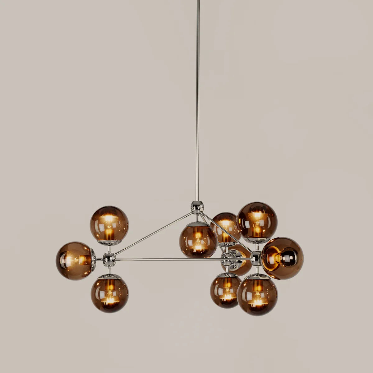Modo Chandelier 37" - 3 Sided, 10 Globes