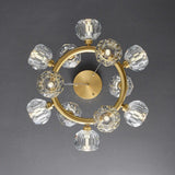 Bouble Crystal Glass Round Chandelier 19"