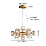 Bouble Crystal Glass Round Chandelier 19"