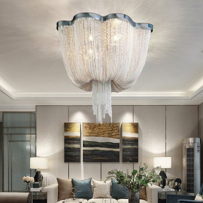 Tassel chandelier Silver 6/8 Lights