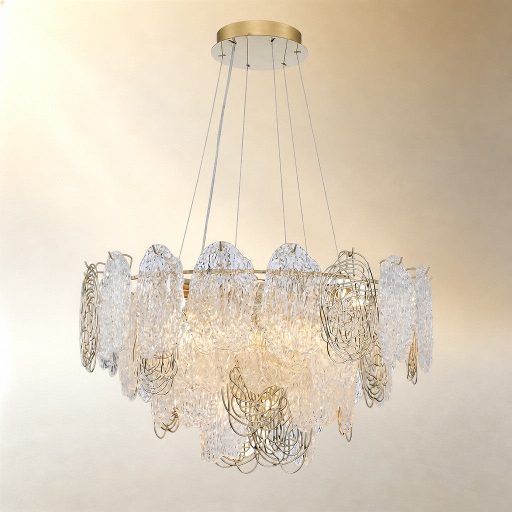 Pryvin Artisan Glass Round Chandelier