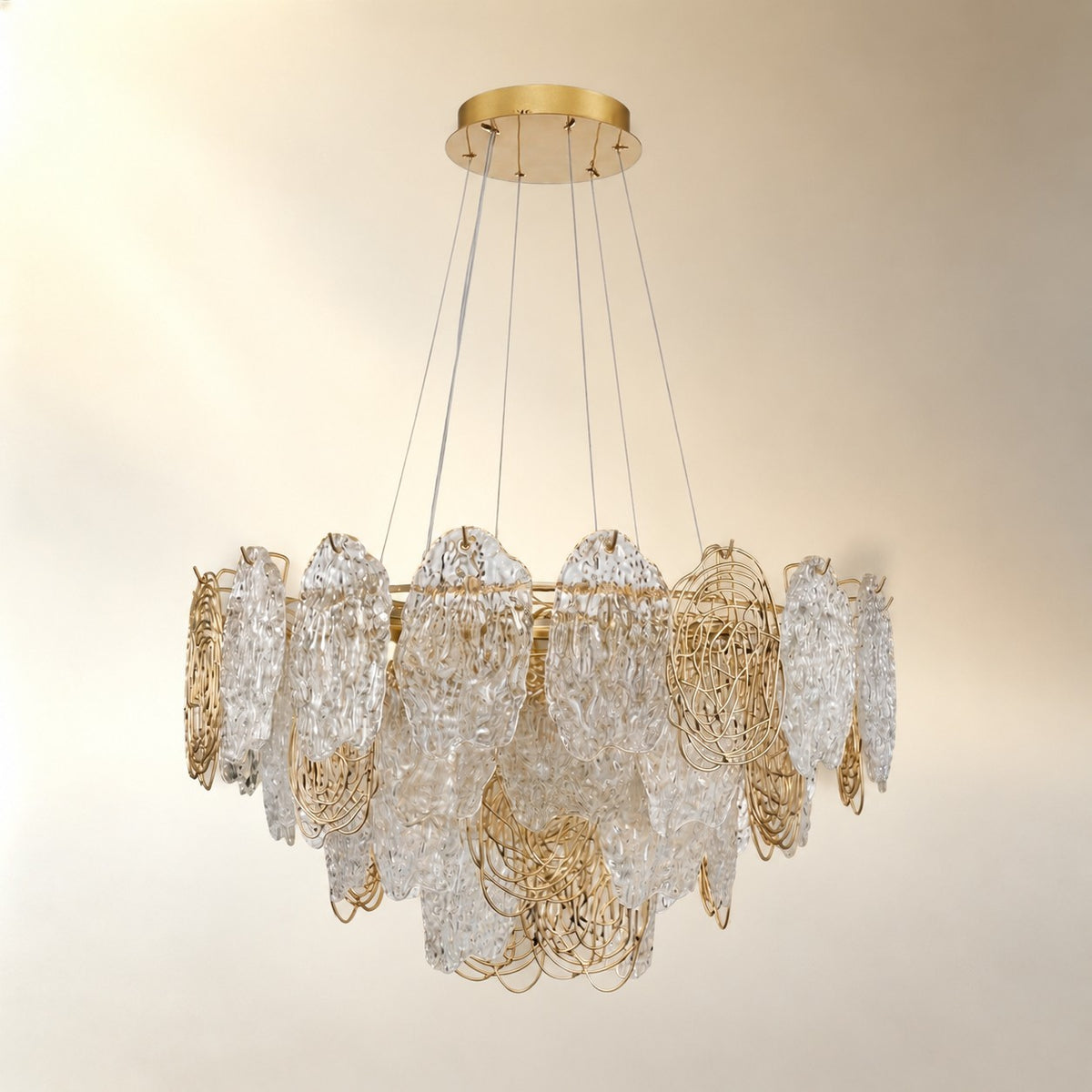 Pryvin Artisan Glass Round Chandelier