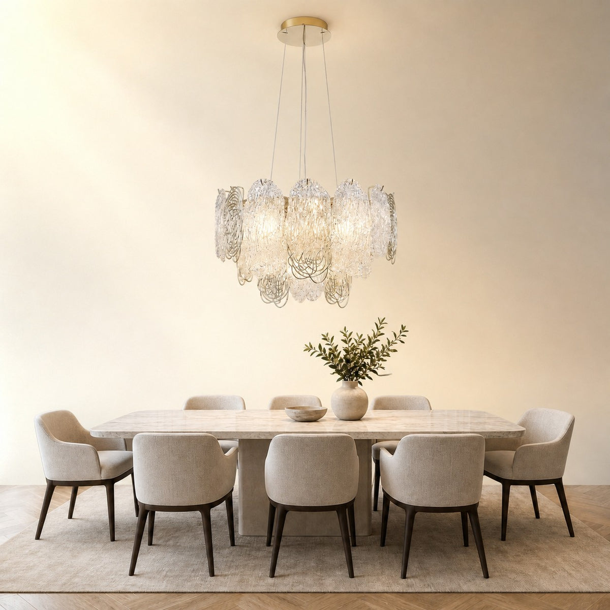 Pryvin Artisan Glass Round Chandelier