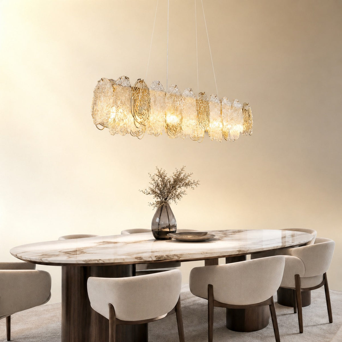 Pryvin Artisan Glass Round Chandelier