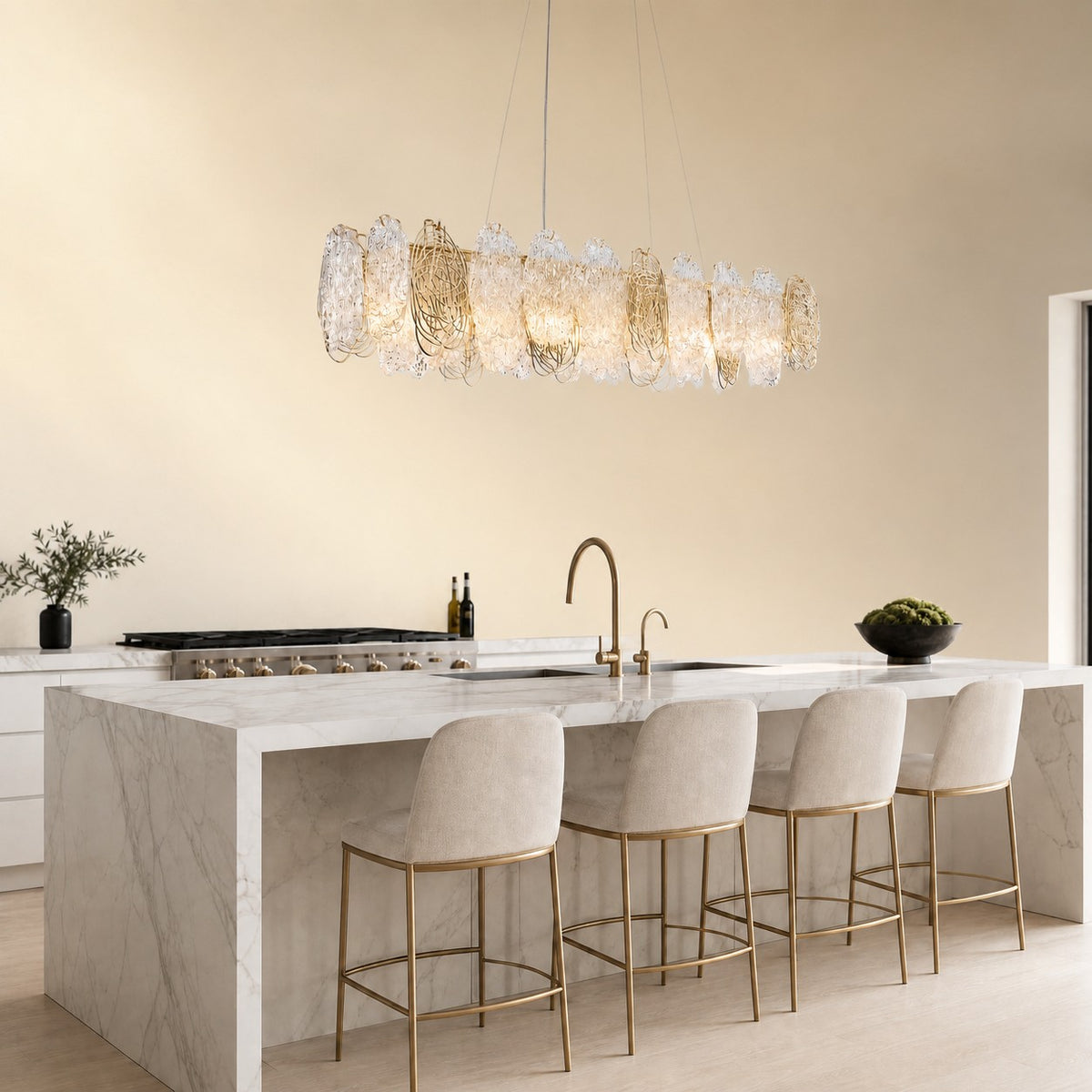 Pryvin Artisan Glass Round Chandelier