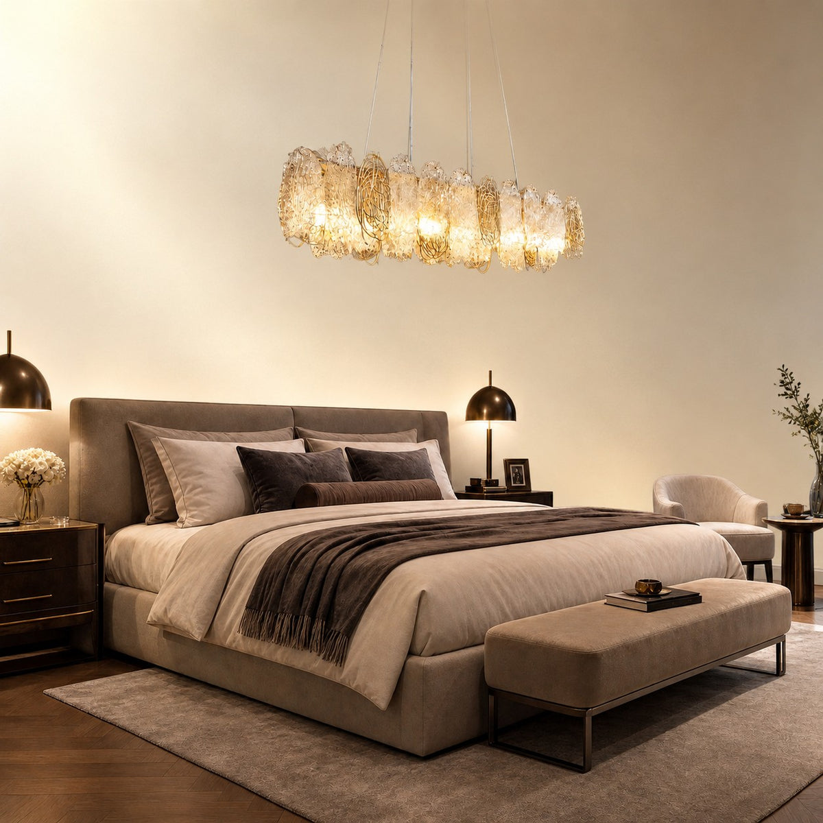 Pryvin Artisan Glass Round Chandelier