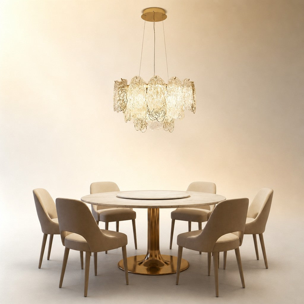 Pryvin Artisan Glass Round Chandelier