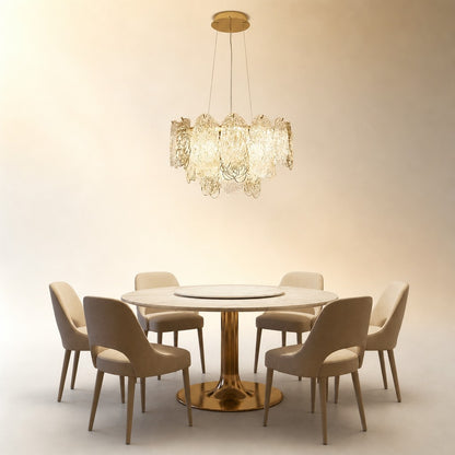 Pryvin Artisan Glass Round Chandelier